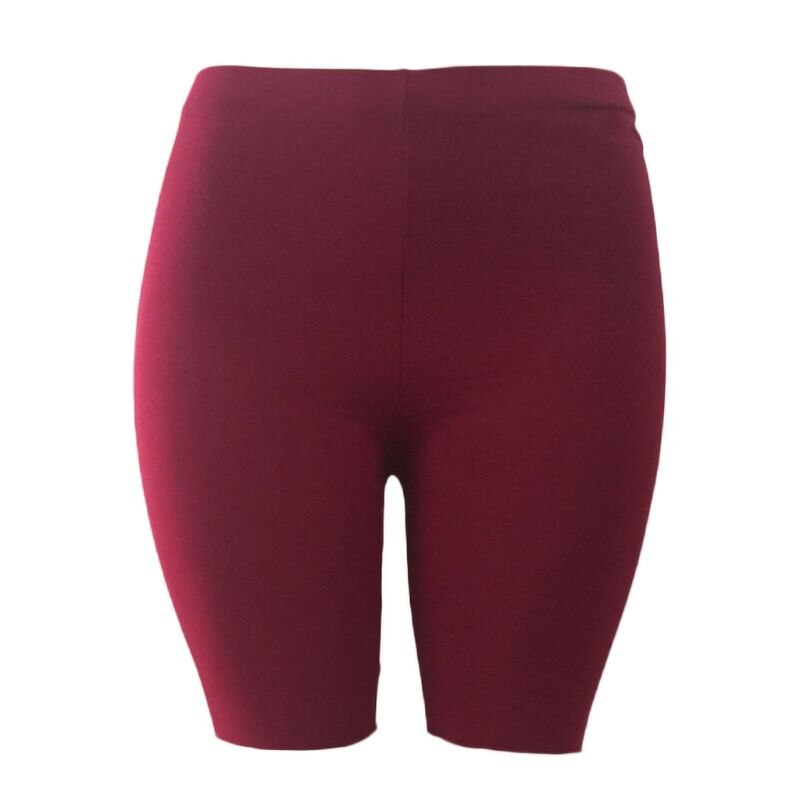 Womens Fitness Half Tights High Waist Quick Dry Skinny Yoga Bike Shorts Leggings: Wine Red / XL