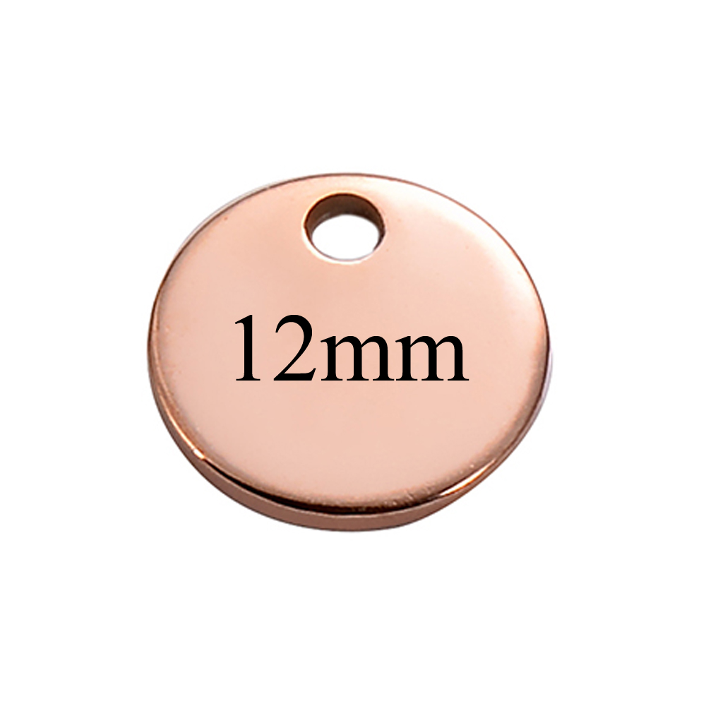 50 Pz/lotto In Acciaio Inox 6mm 8mm 10mm 12mm Tag Vuoti FAI DA TE Per La Produzione di Gioielli Pendenti E Ciondoli Rotondi Del Pendente All'ingrosso: Pistola nera placcata