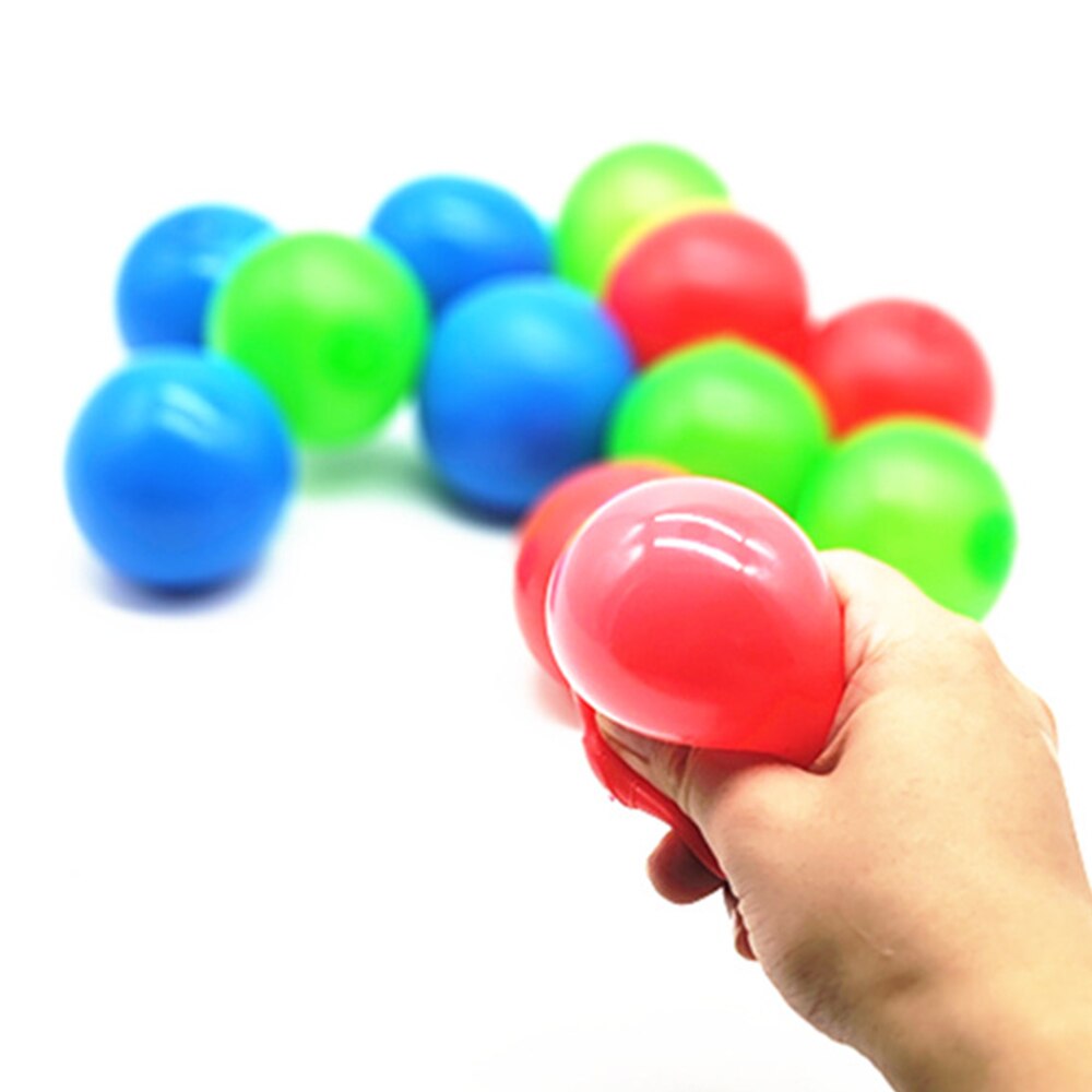 Anti-Stress Sticky Wall Balls Color Sensory Toy Party Office Pressure Ball Stress Reliever Throw Fidget Toy Kids Stick Ball