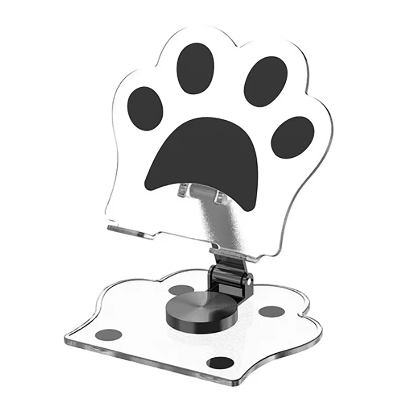 Cute Phone Stand Height Adjustable Phone Desktop Mount Acrylic Cat Claw Durable Stand For Recording Video Charger Compatible: WHITE