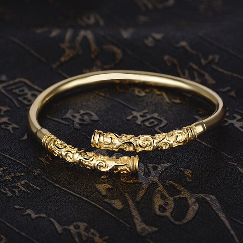 Handgemaakte Mannen Sieraden Thaise Vintage Vrouwen Bangle Armband Open Manchet Open Manchet Armband: 1