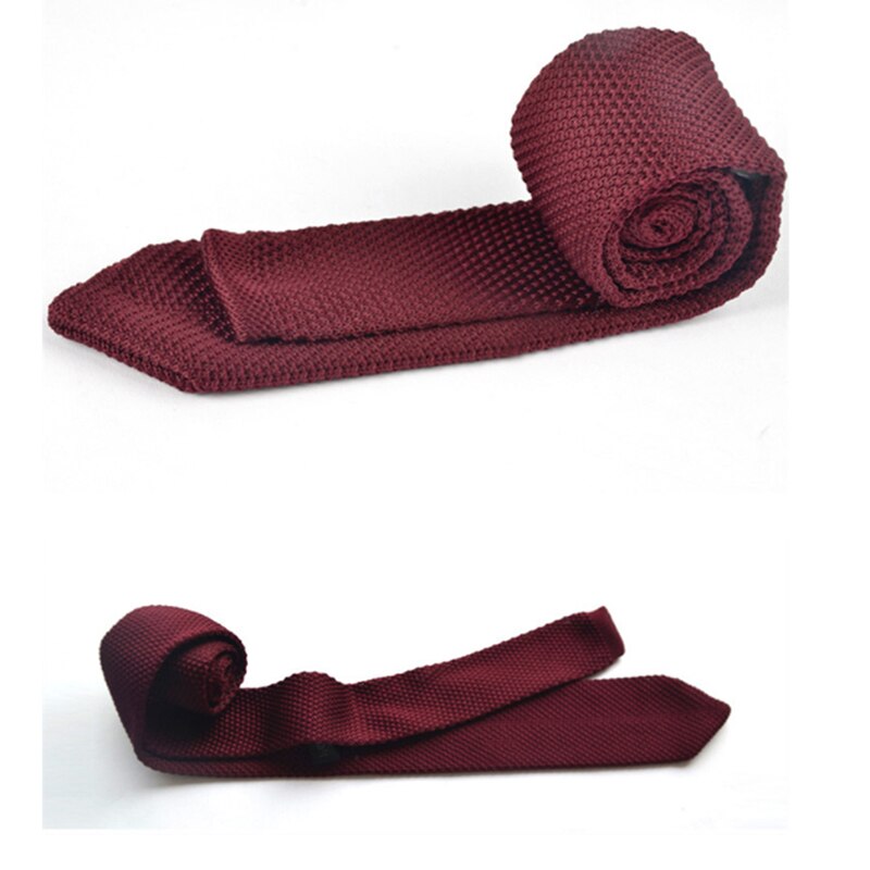 Cravatte colorate da uomo in maglia lavorata a maglia cravatta tinta unita stretto sottile magro tessuto tinta unita cravatte strette