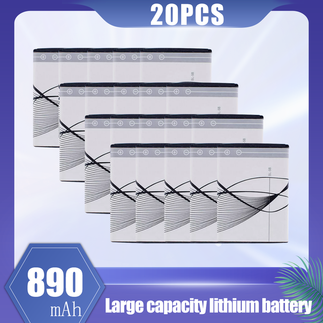 1-20PCS 890mAh BL-5B BL5B BL 5B Replacement Lithium Phone Battery For Nokia 5140 5300 5320 N80 N83 6120C 7360 3220 3230 5070: 20PCS