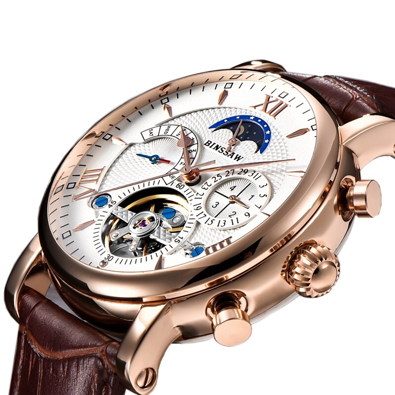 BINSSAW mentoubillon reloj mecánico automático de de de cuero deportivo de negocios relojes impermeables reloj Masculino: 01