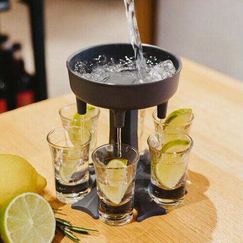 6 Shot Glass Dispenser Holder Caddy Liquor Dispenser Portable Dispenser Party Bar Accessory Drinking Games Glass Dispenser