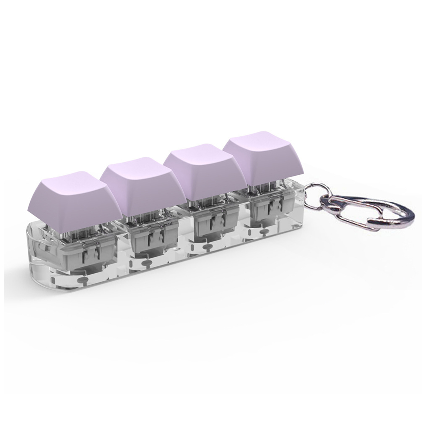 4 Keys Mechanical Keyboard Axis Tester DIY Keycaps Stress Relief Toy Finger Calming Fidget Keyborad Button Office Toy Keychain: PURPLE