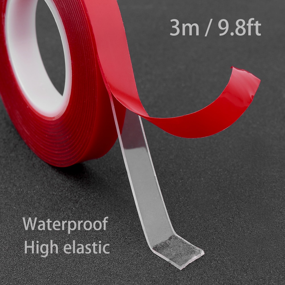 Acryl Dubbele Kleefband Sterke High-Lijmen Auto Rode Kleur Dubbelzijdig Waterdichte Scratch Proof Bescherm Tape
