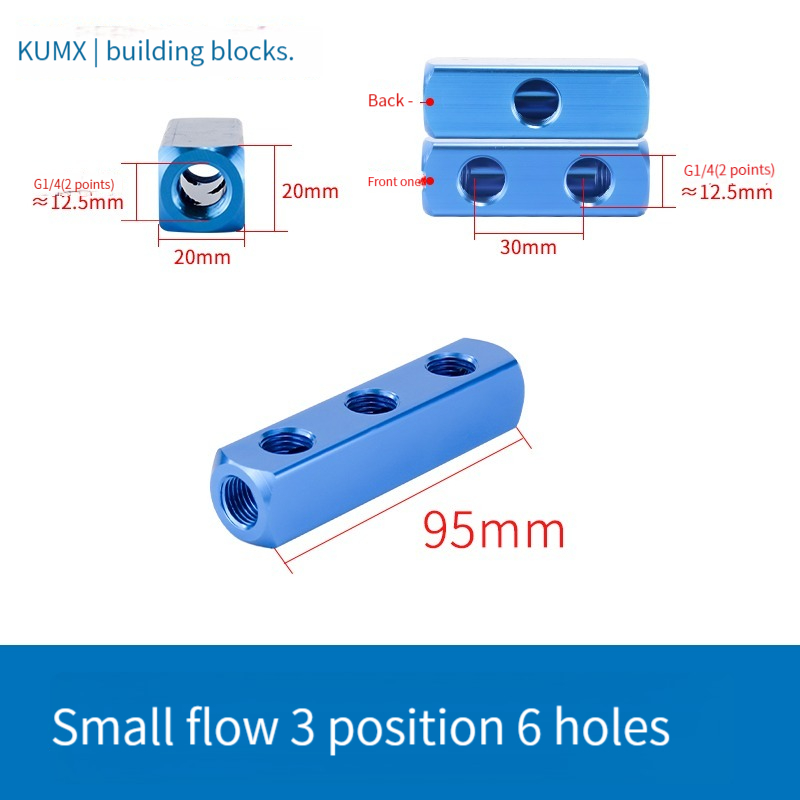 Divisor de colector neumático versátil, rosca 1/4 PT, con conectores rápidos y múltiples puertos para una distribución eficiente del aire: Rojo