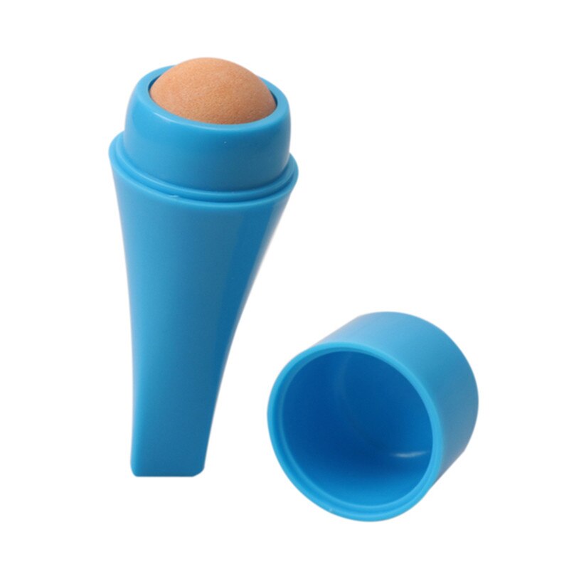 7 cores 4 tipos de pedra vulcânica esponja meninas rosto senhoras destacável cuidados com a pele limpeza facial massagem bola absorção de óleo rolo: B-Blue