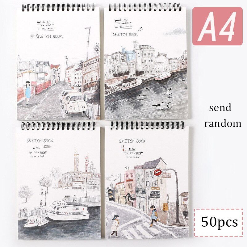 A4 Sketchbook Art Painting Book for children Sprial Notebook Kawaii Elk Graffiti DIY Drawing Book Blank Paper Planner Organizer: A