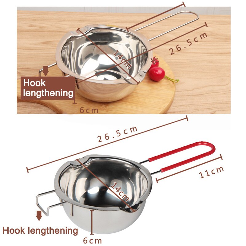 1pc Hook Stainless Steel Bowl Butter Chocolate Melting Pot Heating Spoon Pan JS23