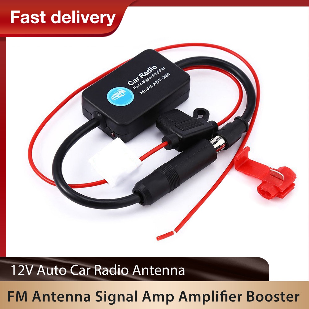 Voor Universal 12V Auto Radio Fm Antenne Signaal Amp Versterker Booster Voor Mariene Auto Voertuig Boot 330Mm fm Versterker