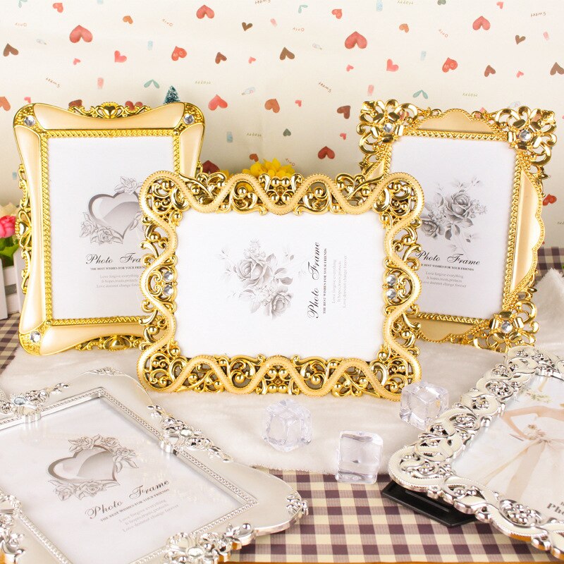Retro 7 Inch Photo Frames Wedding Photography Photo Frame Wedding Gold Plastic Certificate Frame Poster Decoration Ornaments