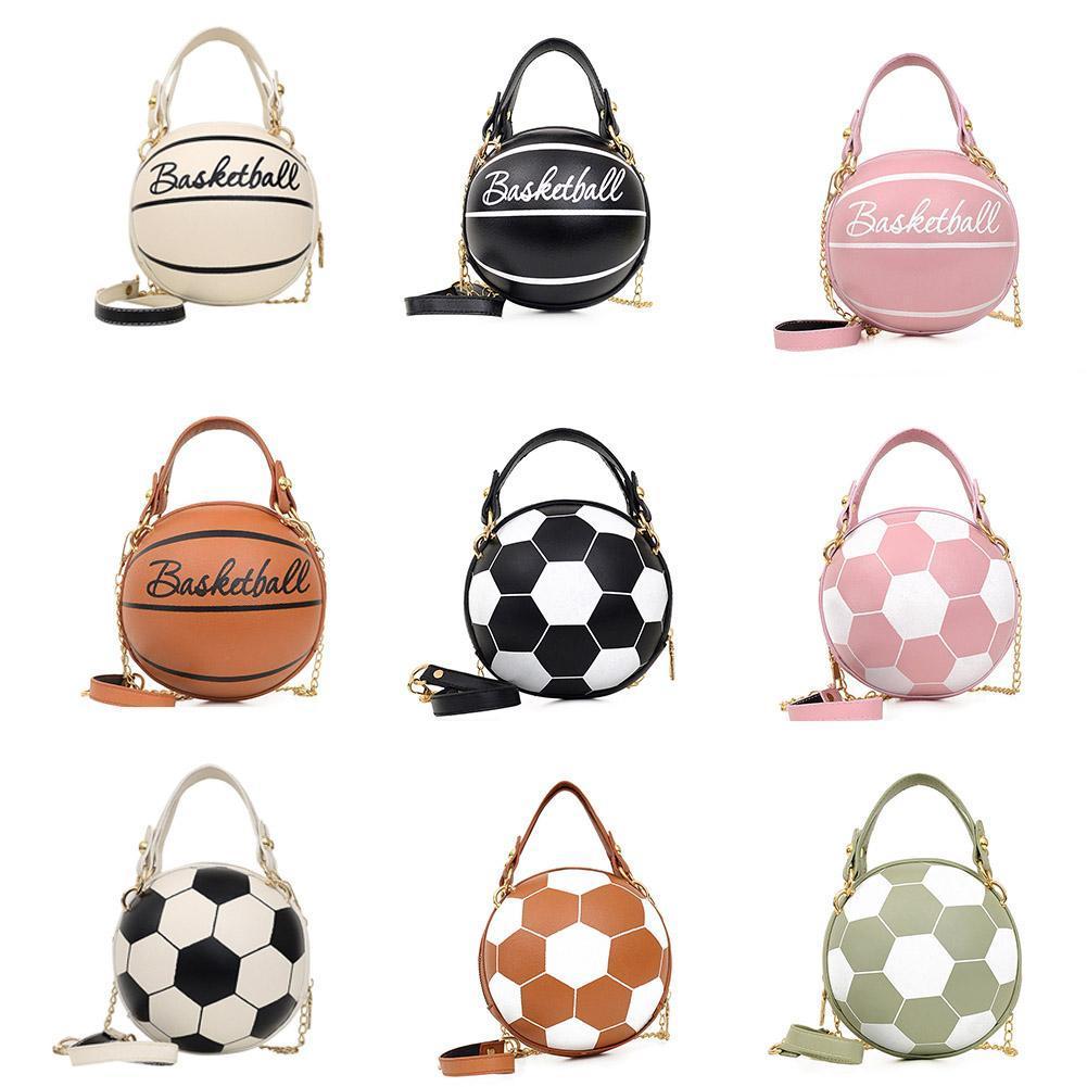 Bolso de hombro con cremallera para mujer, Bola de voleibol de cuero PU, baloncesto, cadena, cruzado, L2N9