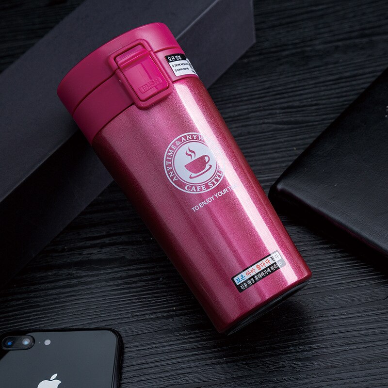 Vacuum Insulated Insulation Thermos Flask Coffee/Tea/Milk Stainless Steel Thermos Tumbler Cups Thermo Water Bottle: Red