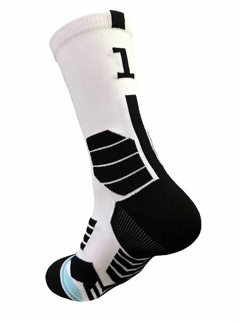 Calzini da basket professionali collocazione 0-9 numero calzini inferiori calzini sportivi sportivi per uomo e donna: 1 white Socks 1pcs