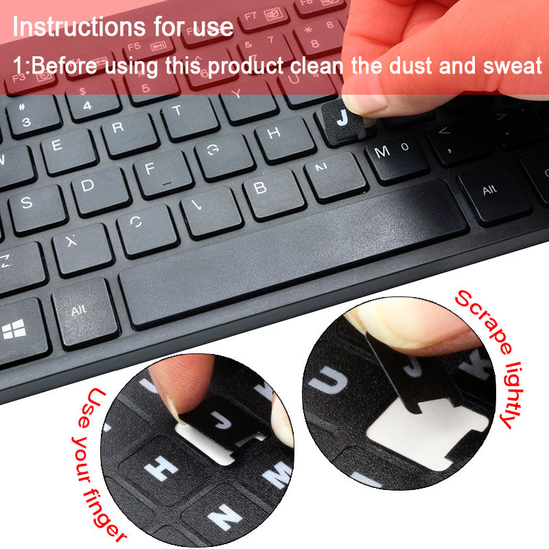 SR Standard Waterproof Russian French Arabic Korean Burmese Keyboard Stickers Layout With Button Letters Alphabet For PC