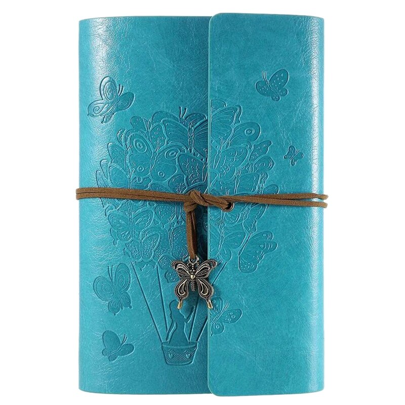 Journal Ruled Refillable Notebook Writing with Spiral Diary Sketchbook: Blue A6
