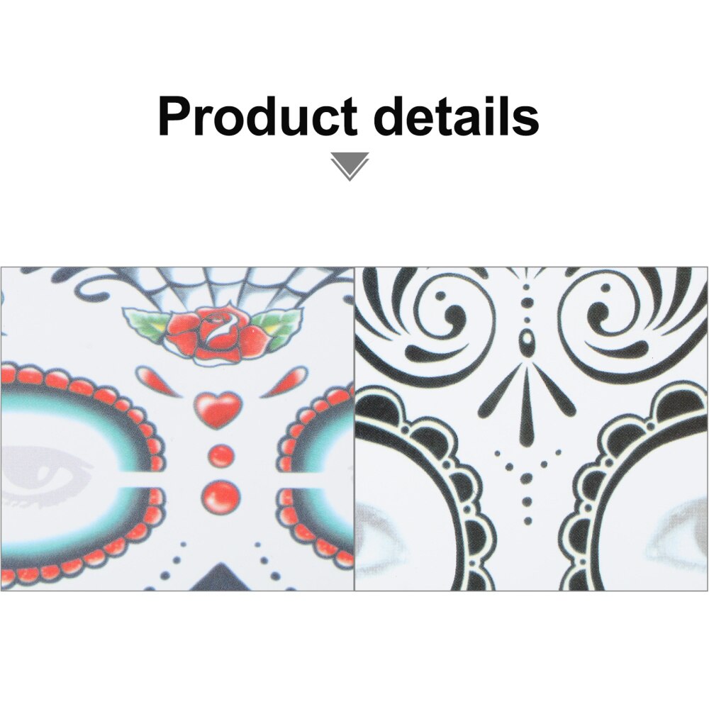 10 Vellen Schedel Tijdelijke Gezicht Tattoos Gezicht Stickers Voor Halloween Party