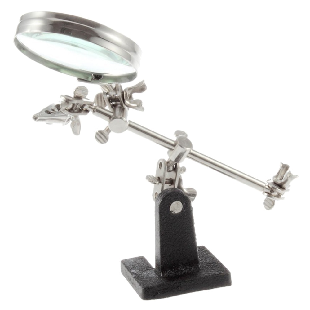3 Hand Soldering Iron Stand Welding Tool With Magnifying Glasses Alligator Clip Holder Clamp Helping Hand Repair