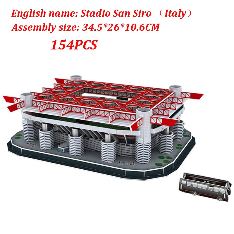 Fai da Te 3D Jigsaw Puzzle Del Mondo Stadio di Calcio di Calcio Europeo Parco Giochi Costruzione Del Modello Assemblato Giocattoli di Puzzle per Bambini Gyh: 113