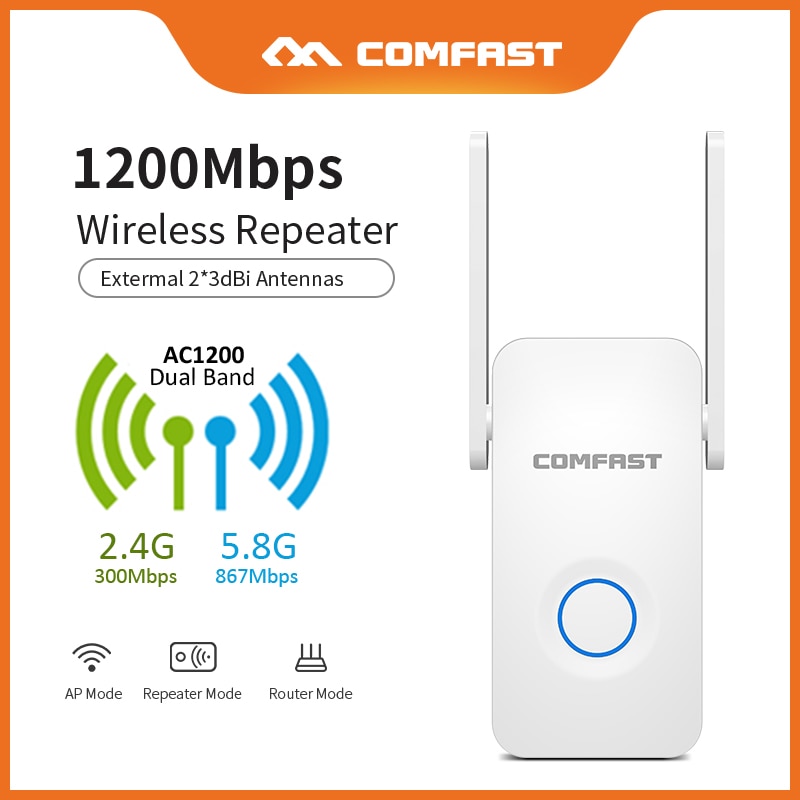 Extensor de wi-fi sem fio banda dupla, extensor de alcance 300mbps wifi repetidor de sinal de internet, roteador sem fio 5gh