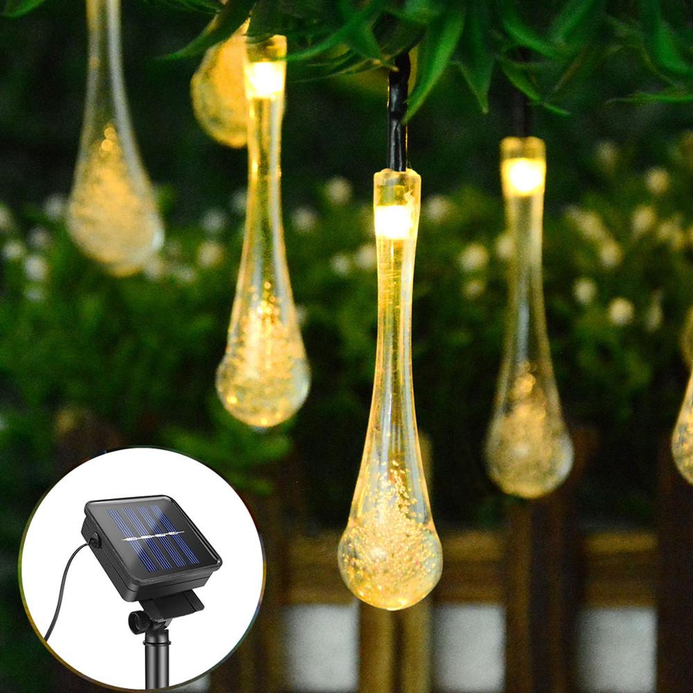 Op zonne-energie oplaadbare led-tuinverlichting, lichtsnoer, feeënlicht, zonne-energie led-verlichting, buitenverlichting voor bruiloften, tuindecoratie, landschapslamp