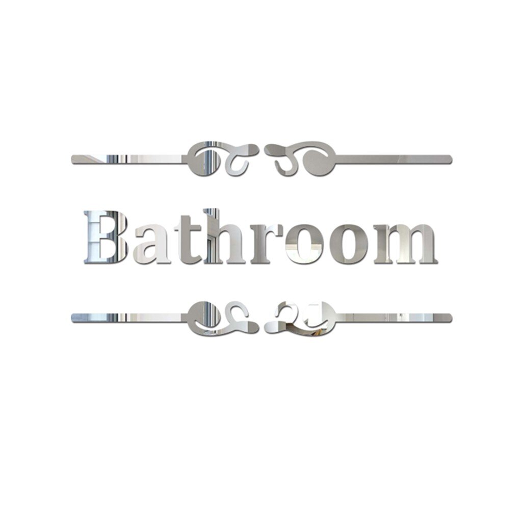 Wc Badkamer Tekst Tips Spiegel Stickers Creatieve Diy Persoonlijkheid 3D Shiny Acryl Wc Deur Prompt Teken Stickers: F