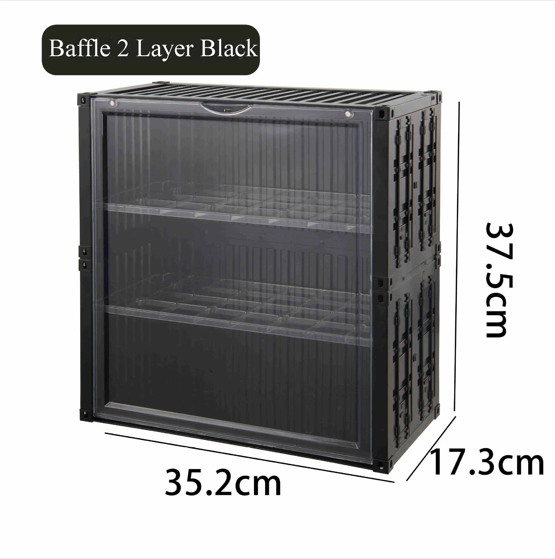 Conteneur jouets boîte de rangement lumières empilées Transparent Figure présentoir boîte aveugle Storag magnétique anti-poussière armoire avec LED: M / Violet