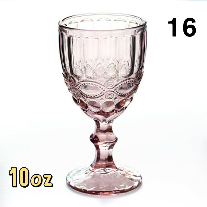1 pz 240/300ml bicchiere da vino rosso in rilievo retrò calice bicchiere da succo bere Champagne whisky Cup decorazioni per feste di nozze: 16 large