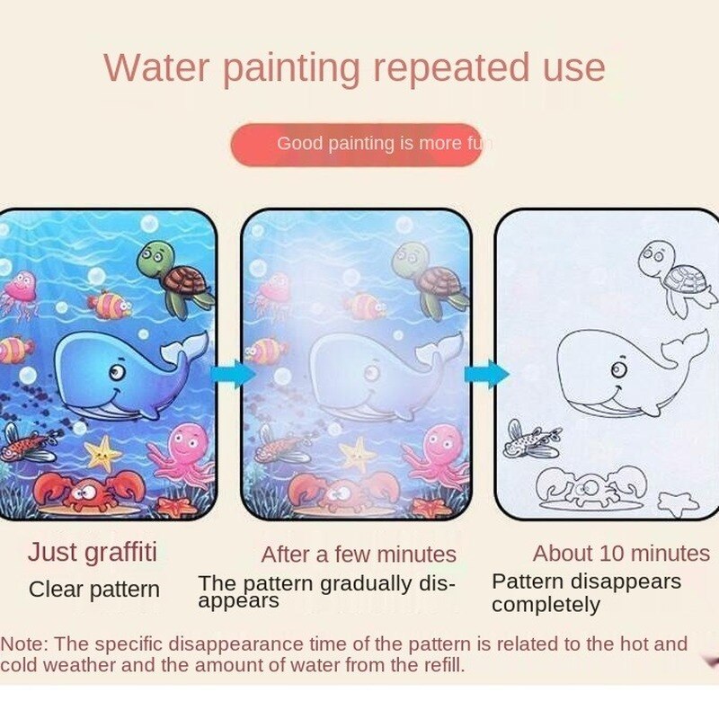 Children's graffiti picture book reusable picture book baby puzzle water brush set kindergarten princess drawing book