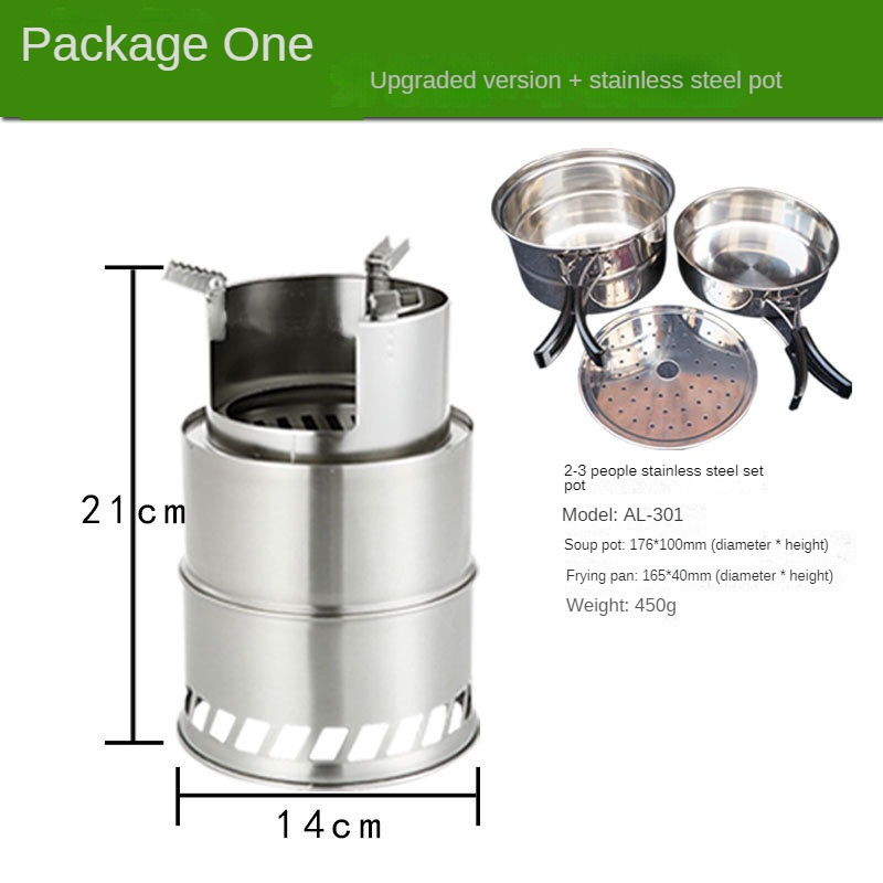 Outdoor Firewood Stove Windproof Portable Folding Wood Small Firewood Stove Gasification Picnic Stove Folding Stove Picnic: black