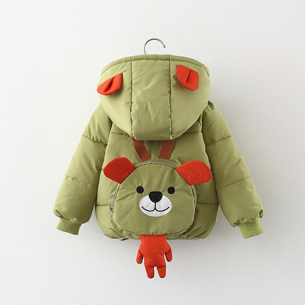 Kinderen Warme Winter Baby Meisjes Jongens Jas Zuigelingen Kids Katoen Gevoerde Capuchon Dikker Cartoon Parka Uitloper Casacos Jassen S11635