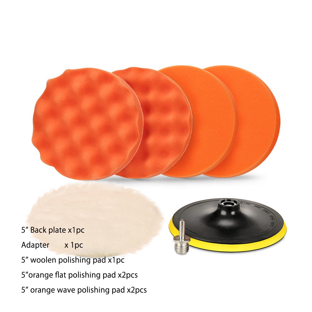 SPTA 7Pcs High Gross 5" 6" 7" Polishing Pad Buffing Pad Kit for Car Polishing Buffer--M14 thread -DIY Use