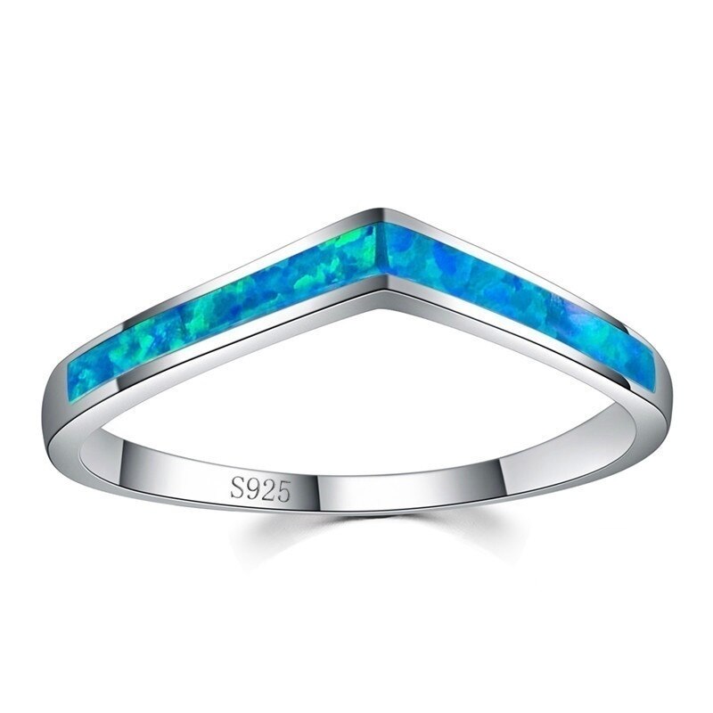 Populaire witte opaal v-vormige ring vrouwen bruid romantisch banket bruiloft glamour accessoires minnaar sieraden