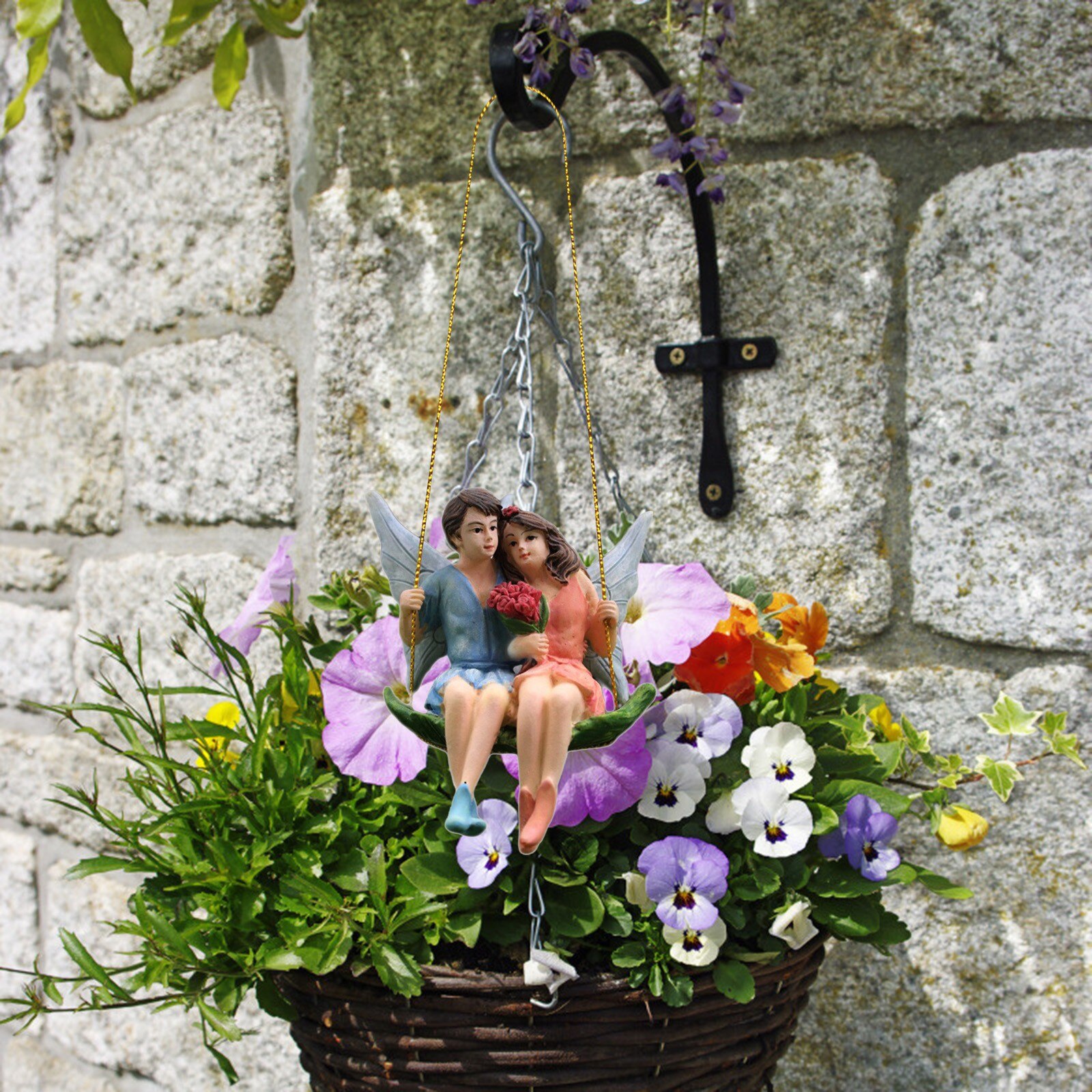 25# 1Pcs Fairy Angel Figurines Home Ornament Fairy Garden Miniatures Resin Beautiful Girl Figurines Wedding Souvenirs