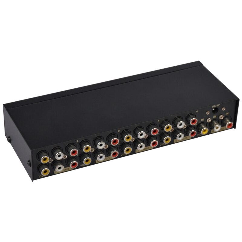 8-Weg Composiet Rca Av Splitter 1X8 Video 1 In 8 Out Selector Box Splitter Distributeur Voor Stb Dvd hdtv