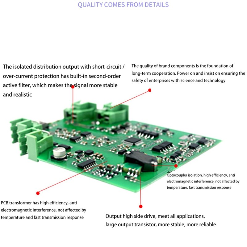 Ultra-Thin Signal Isolation Transmitter Current, Voltage Transmitter Multi-Input, Multi-Output 4-20MA 1 Input 2 Outputs