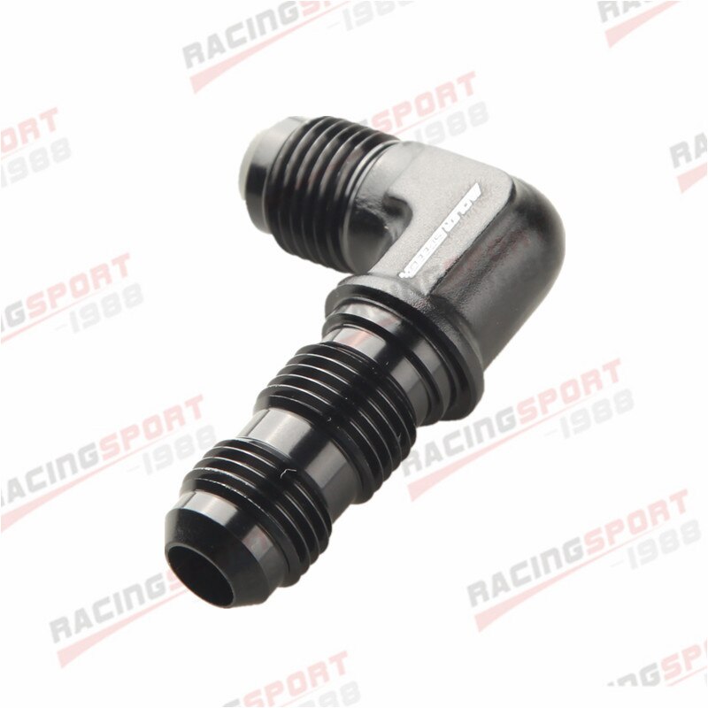 AN6 AN-6 AN06 90 Degree Bulkhead Fitting Adapter Aluminum Alloy Black/Blue