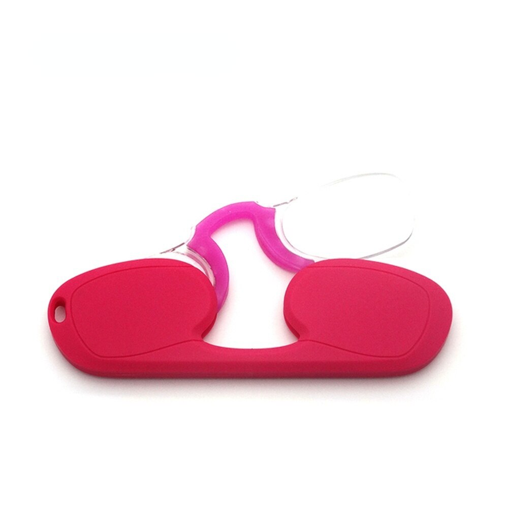 Mini gafas de lectura con Clip para hombre y mujer, anteojos recetados, sin patillas, Pince-nez1.0 + 1,5 + 2,0 + 2,5 + 3,0 + 3,5: Rosa / +250