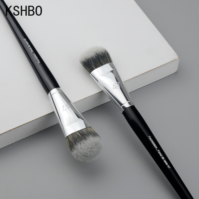 KSHBO-brocha para Base de maquillaje para mujer, 47 cabezales de escoba, brochas de reparación de sombra de Base líquida, herramientas profesionales de belleza