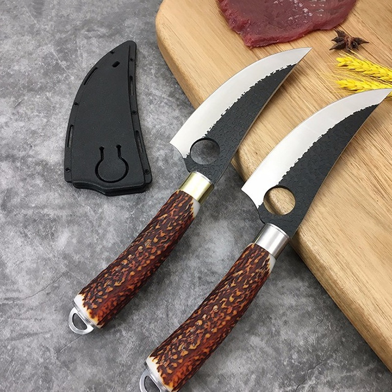 Sharp Blade Steel Kitchen Boning Knifes Fish Filleting Knife Meat Cleaver Butcher Knife Cooking Tools