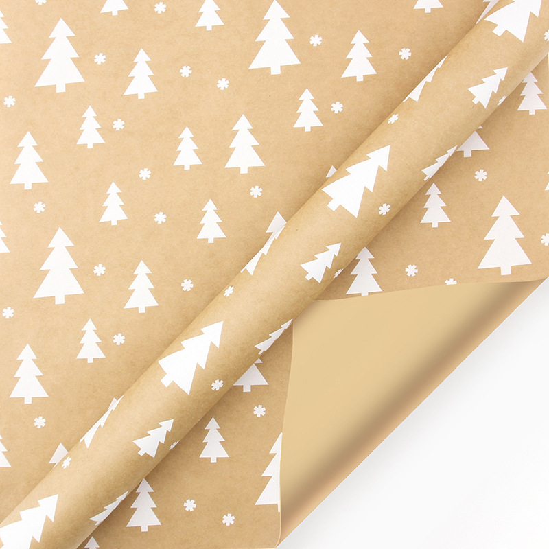 Wrapping Paper White Christmas Kraft Paper Christmas Paper Roll Brown Kraft Wrapping Roll For Home Decor Year: Dark Khaki