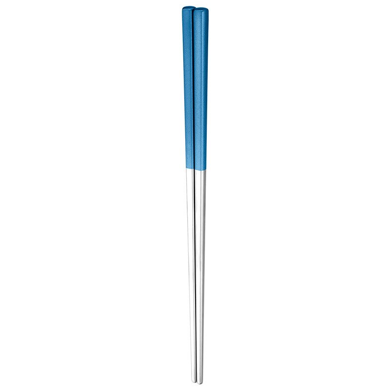 Luxury Metal Baguette Sticks Sushi Tableware Chinese Korean Chopsticks Home 304stainless Steel Chopsticks Japan Dinnerware: Blue silver