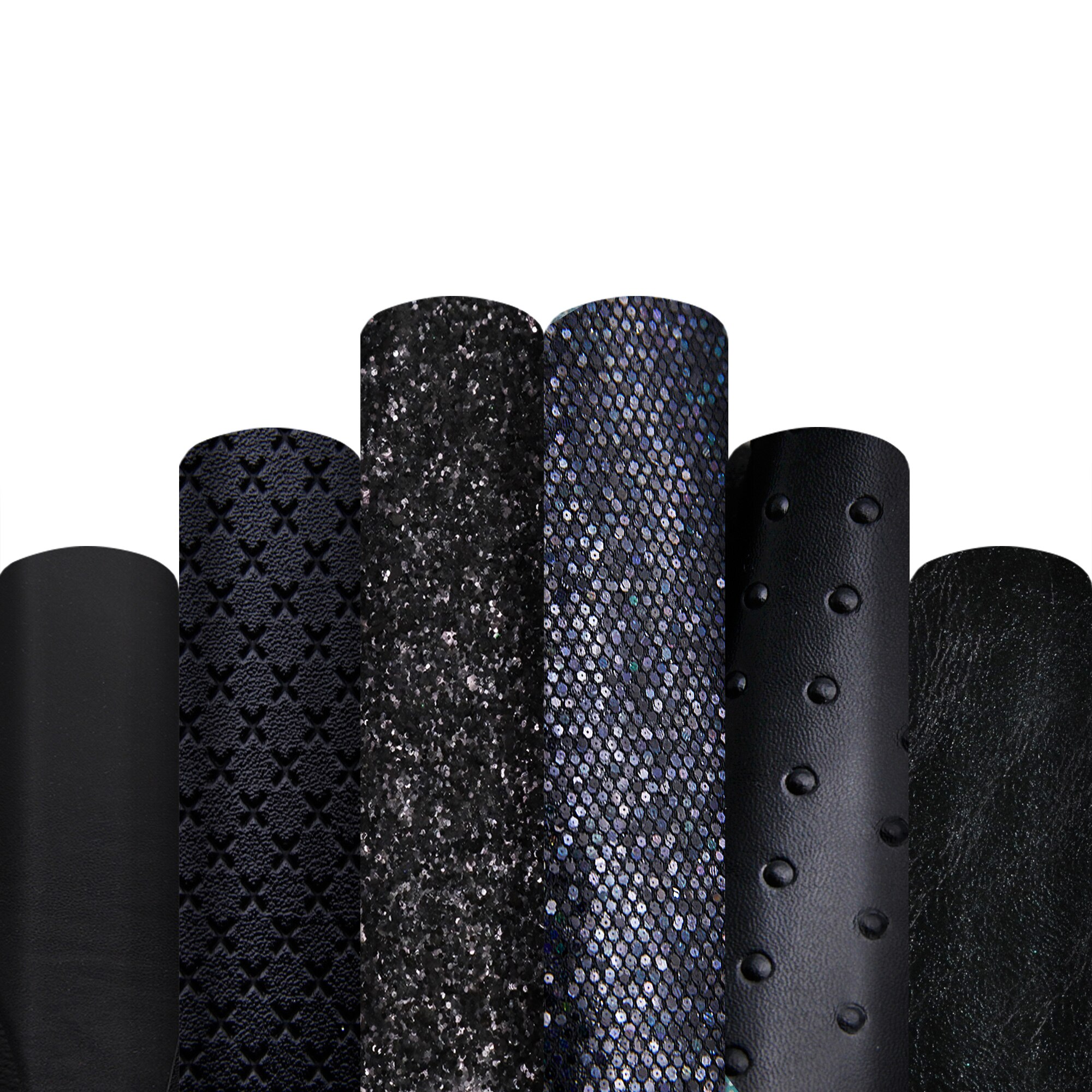 Black Series Mixed Faux Leather Sheets, Bump Texture Synthetic Leather, Chunky Glitter Vinyl Fabric,DIY Bows Earrings,1Yc14660