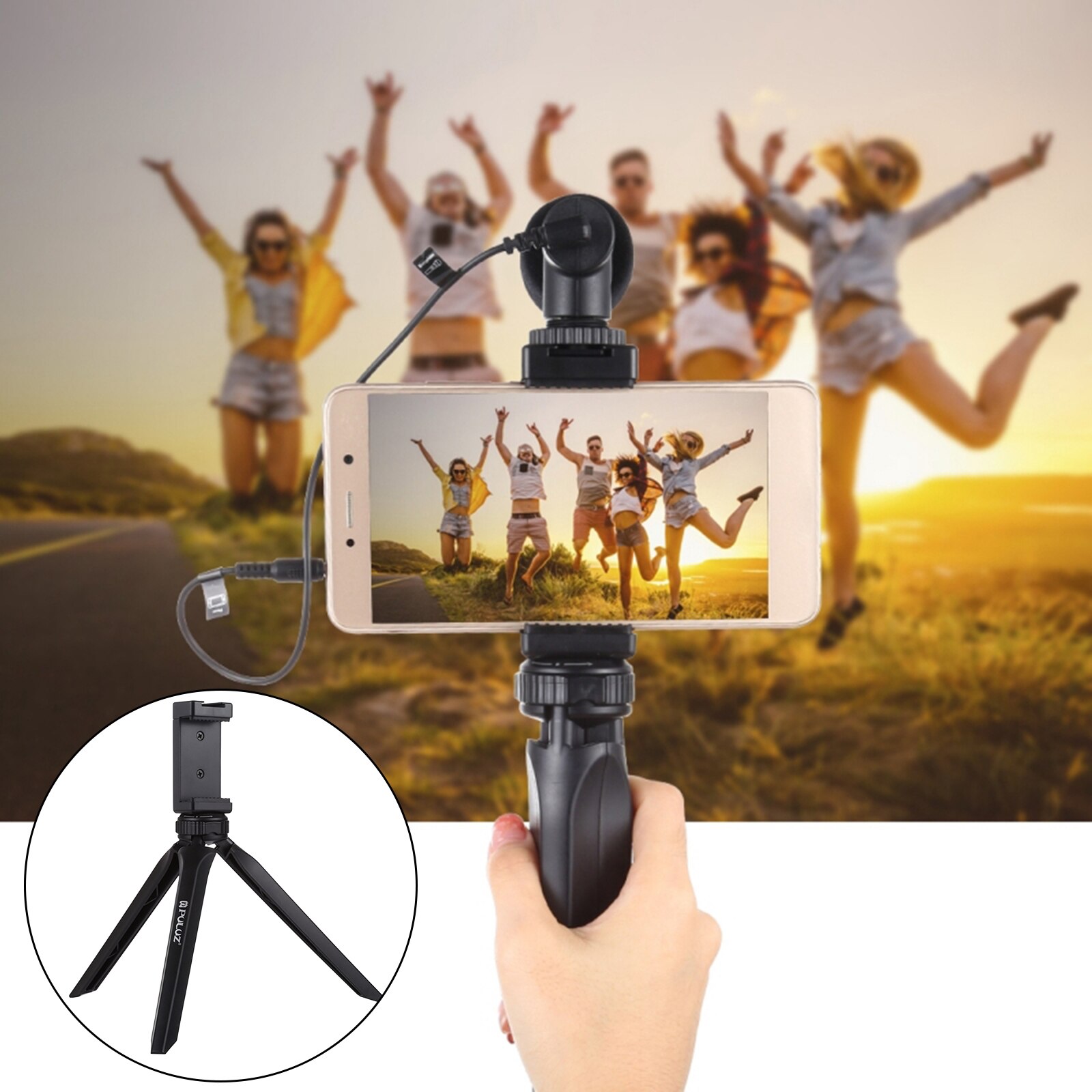 Camera Tripod Mount Phone Clip Holder for Selfie Video Recording Photography