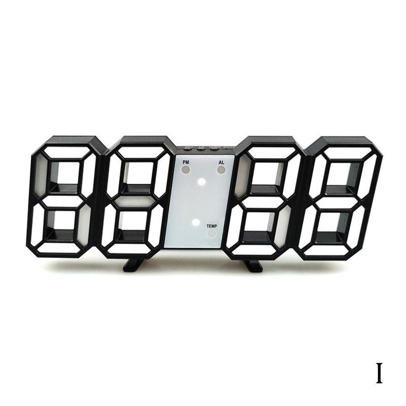 3d digitale klok wekker digitale wandklok led elektronische wekker grote klok temperatuur klok 1999: I