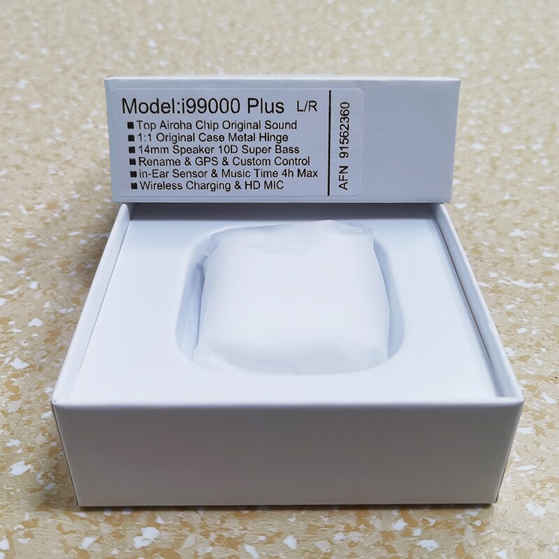 I99000 Plus TWS sans fil Bluetooth écouteur PK i5000 i9000 Pro i99999 Plus TWS Air2 haut Airoha 1562A puce avec charnière en métal de texte: White