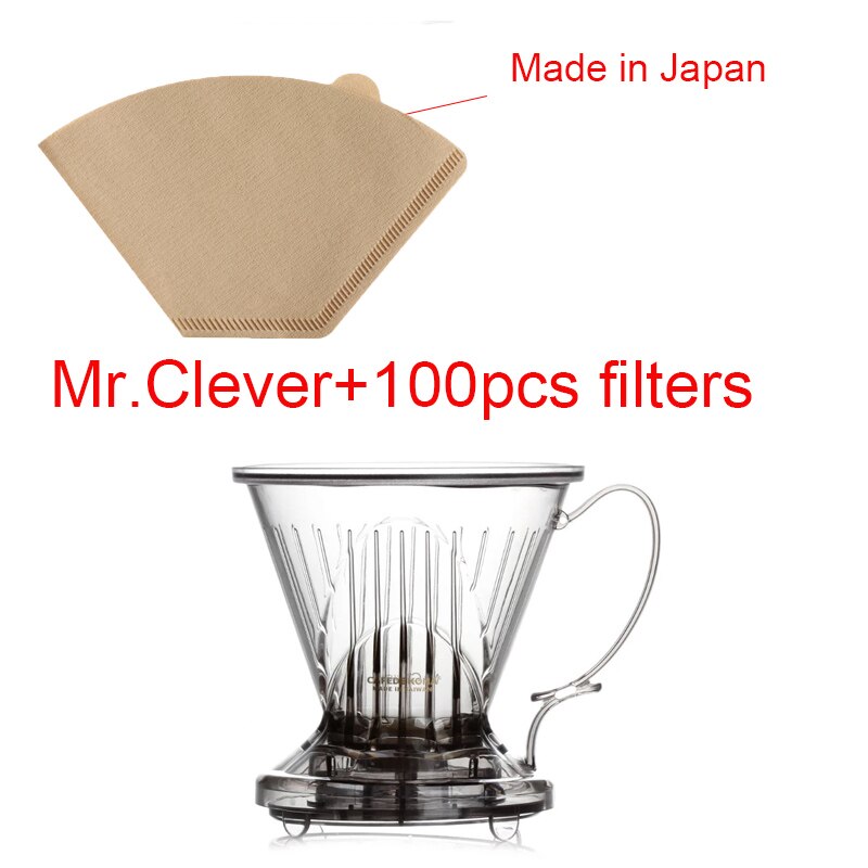 Mr Clever coffee cup coffee dripper Take-out portable coffee maker with switch follicular style coffee pot lounged coffee bowl: with 100pcs fiters