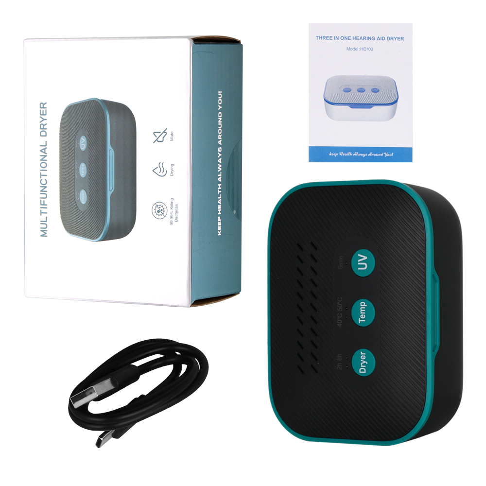 Høreapparater tørretumbler affugter uvc sterilisator rene smykker proteser automatisk tørreetui vedligeholdelsesplejeæske: Default Title